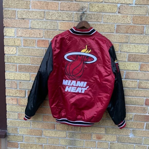 Vintage Reversible Miami Heat Bomber Jacket Large Giii By Carl Banks NBA - Picture 9 of 9